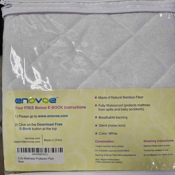 Waterproof, Hypoallergenic, Bamboo Crib Mattress Protector Pad - NEW! - Picture 2 of 2